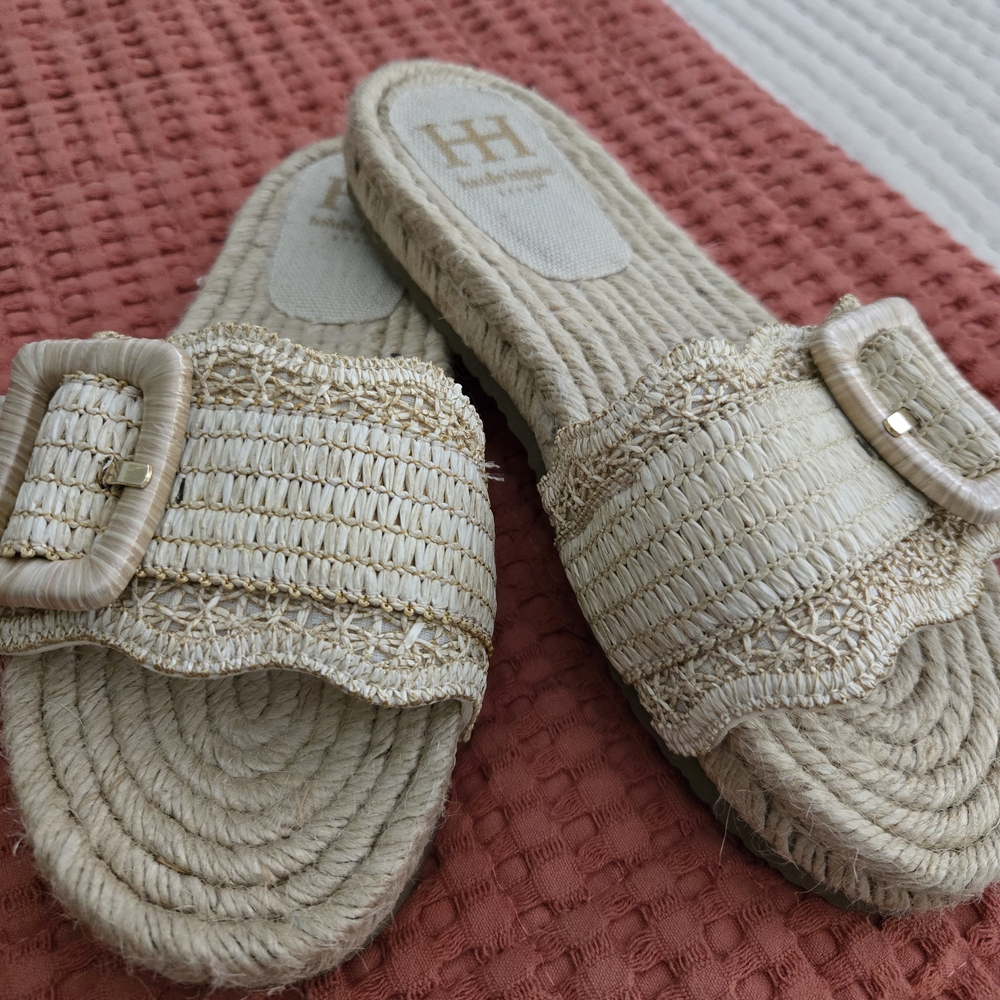 Haute Hippie Cream Woven Sandals